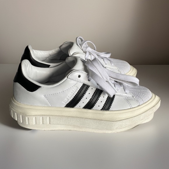 adidas Shoes - ADIDAS x Beyonce Ivy Park Superstar Platform Cloud White & Black Sneakers Sz 5.5